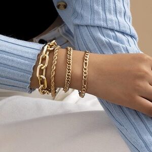 New! Layered Set of 4 Gold Bracelets NWOT
